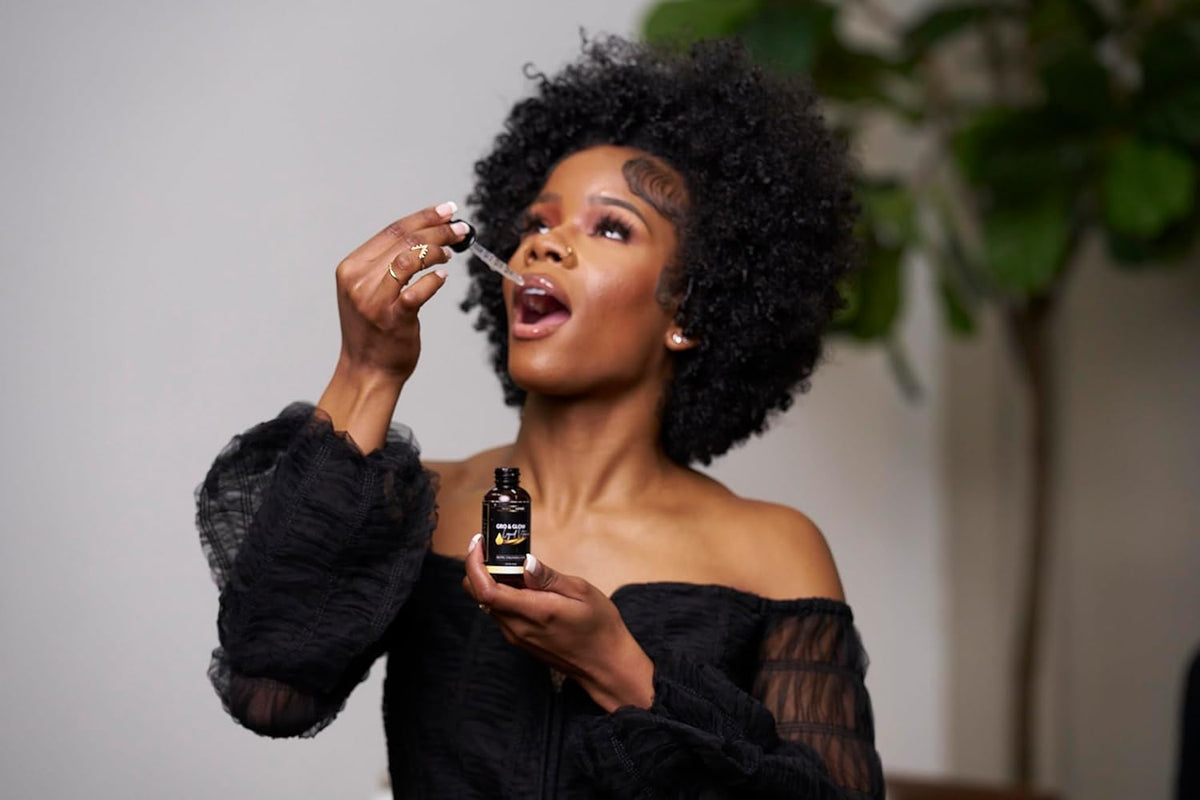 BASK & LATHER GRO & Glow Liquid Vitamin, Helps Support Healthy Hair, Skin & Nails, Cherry Flavor, 2 FL Oz