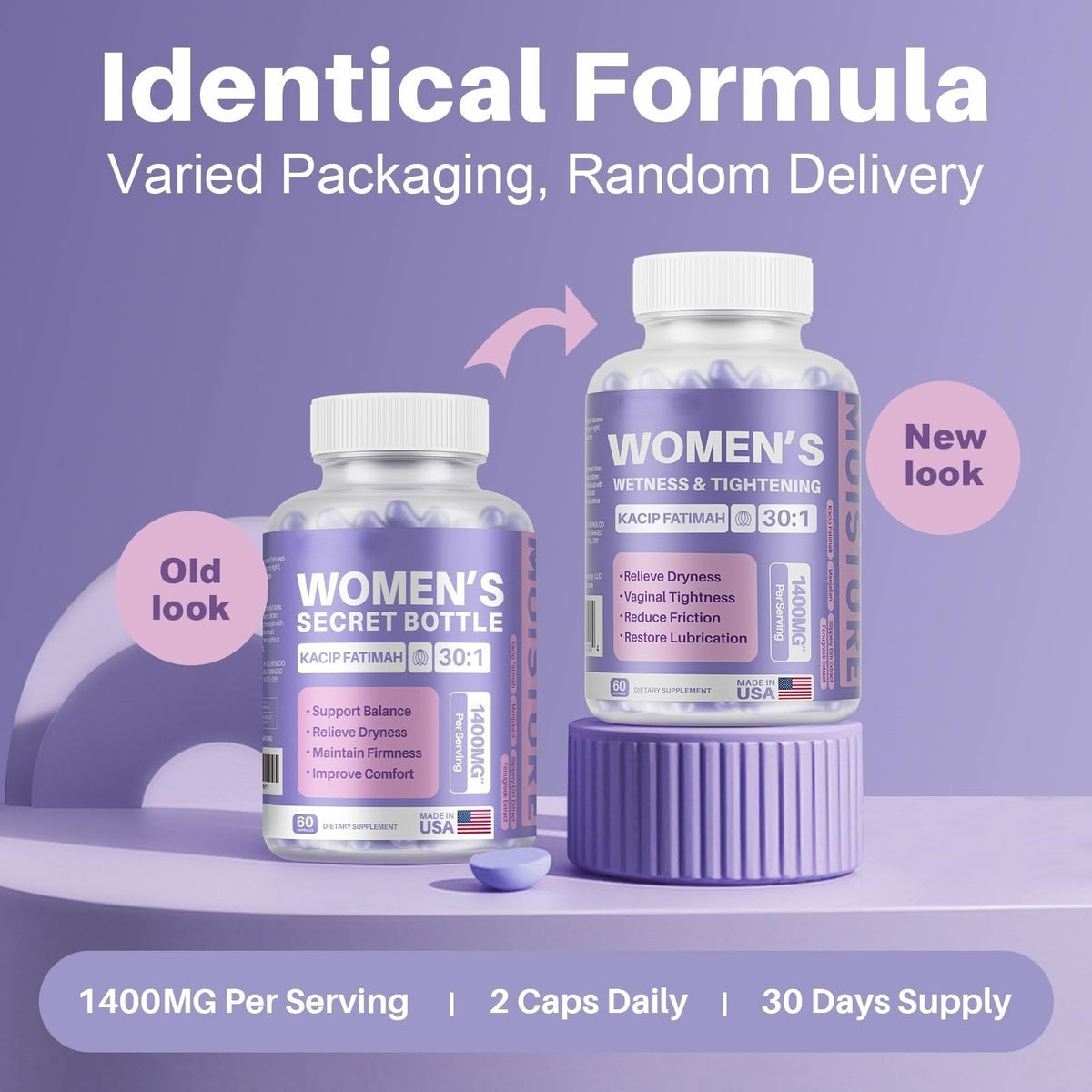 60 Capsules Vaginal Moisturizer Kacip Fatimah 1,000mg&Manjakni 200mg for Female