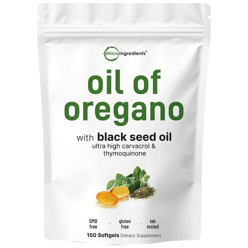 Oregano Oil with Black Seed Oil  Powerful Immune Support| Non-GMO, 3rd-Party Tested