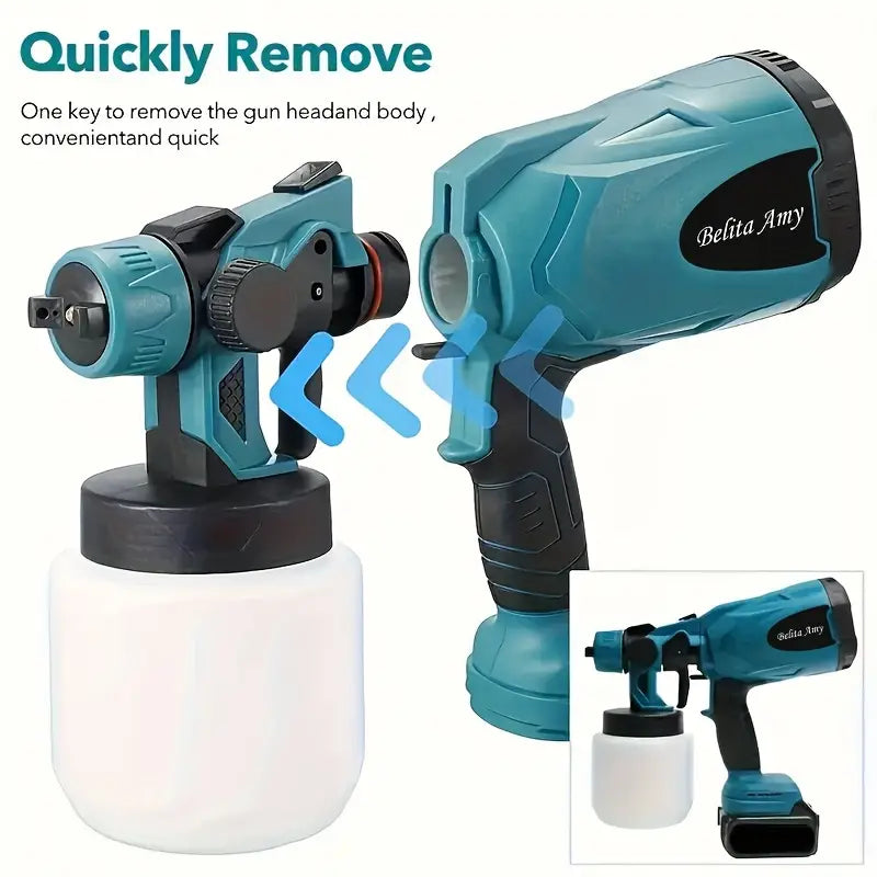 High Pressure Paint Sprayer Electric Airless HVLP Spray Gun, 3 Spray Patterns, Electric Paint Sprayer 27.05oz Container, Easy to Clean for House Painting,