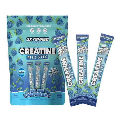EHPlabs OxyShred Creatine Fizz Stix - Sugar-Free Single-Serve  Sherbet, 5g Creatine Monohydrate, No Water/Shaker/Mixing, Supports Athletic Strength, 15 Rip & Pour Sticks, 3 Flavors