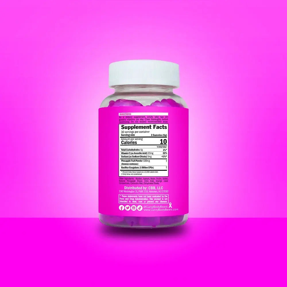 CBB Perfect PH Gummies | Women's Daily Probiotic Gummies | Real Pineapple Flavor | Vaginal Health & pH Support | One Month Supply | 60 Gummies