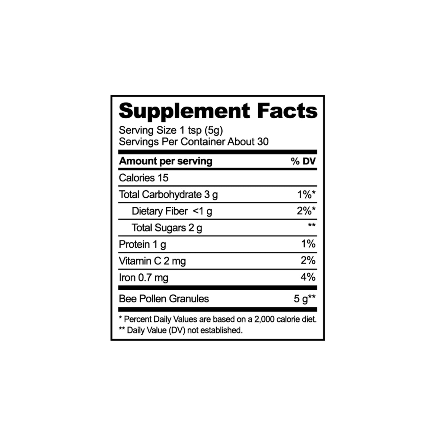 Bee Pollen - 100% Raw Granules for Energy, Immunity & Whole Body Wellness - Superfood Packed with Vitamin B, Minerals & Protein