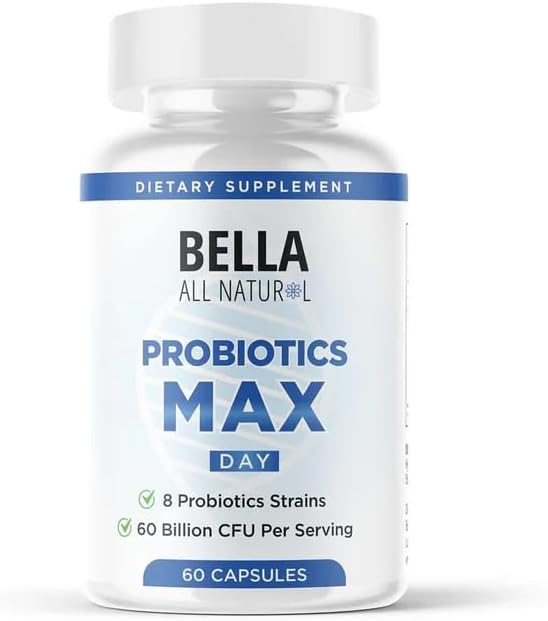 Bella All Natural Probiotics MAX Day - 8 Probiotics Strains - 60 Capsules
