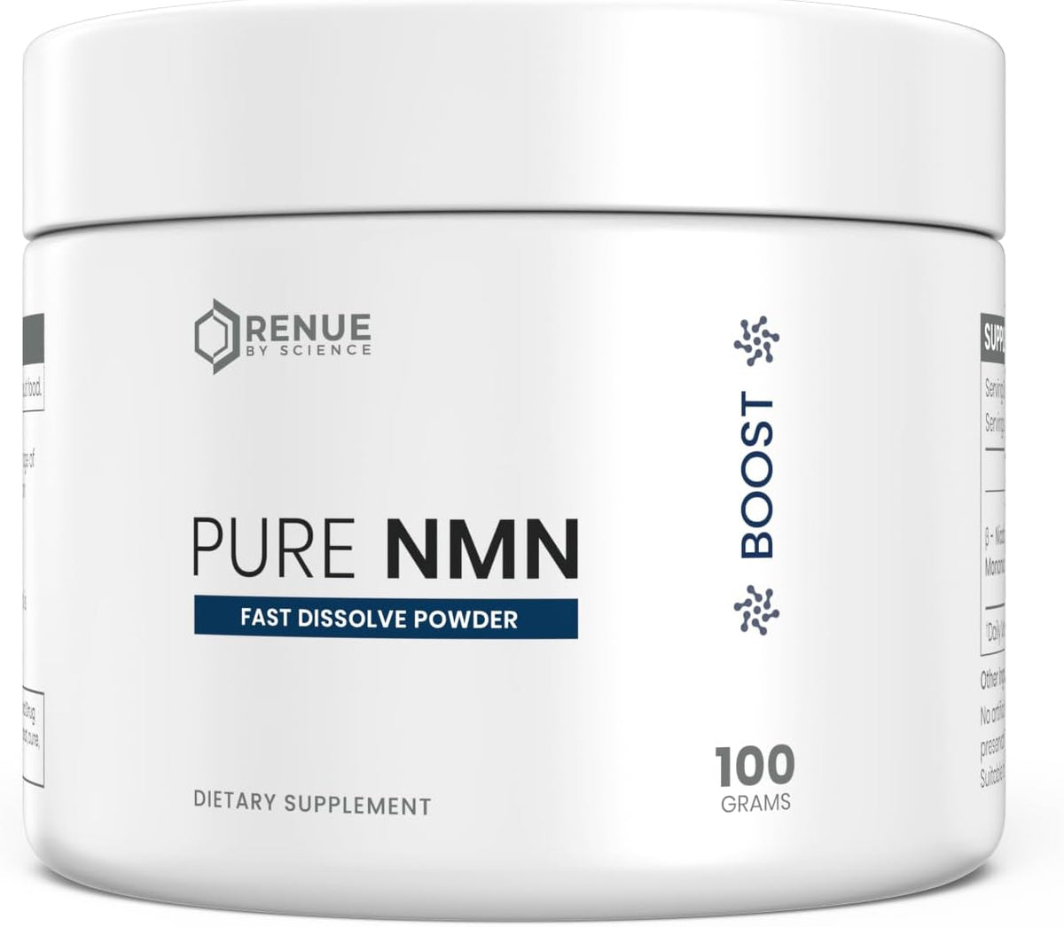 Renue By Science NMN Powder | 100g Fast Dissolve Powder Supplement | 500mg Nicotinamide Mononucleotide per Serving | Manufactured in the USA Third-Party Tested