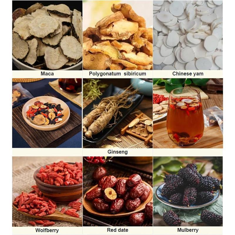 Ginseng Five Treasures Tea | Liver and Kidney Nourishing Vitality Tea | Natural Health Gift Box | Christmas Gift..