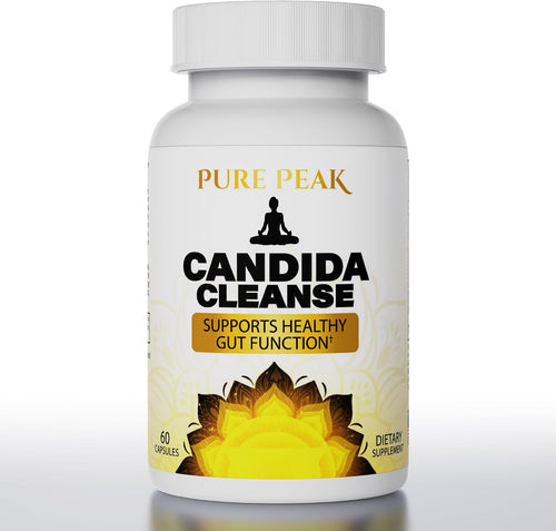 Pure Peak Candida Cleanse - Gut & Colon Support (60 Capsules) - for Men & Women - Natural Herbs for Intestinal Detox - Oregano Leaf, Wormwood, Black Walnut, Caprylic Acid