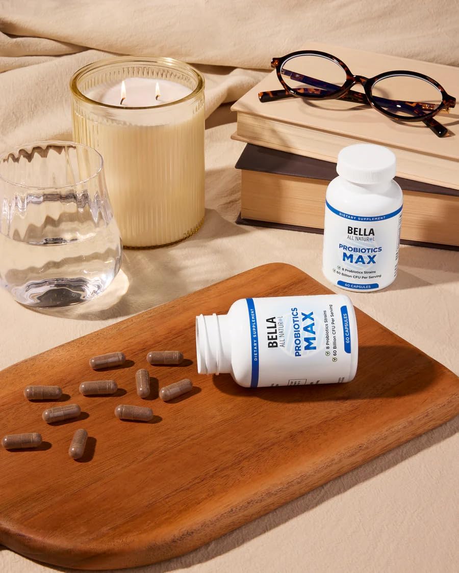 Bella All Natural Probiotics MAX Day - 8 Probiotics Strains - 60 Capsules