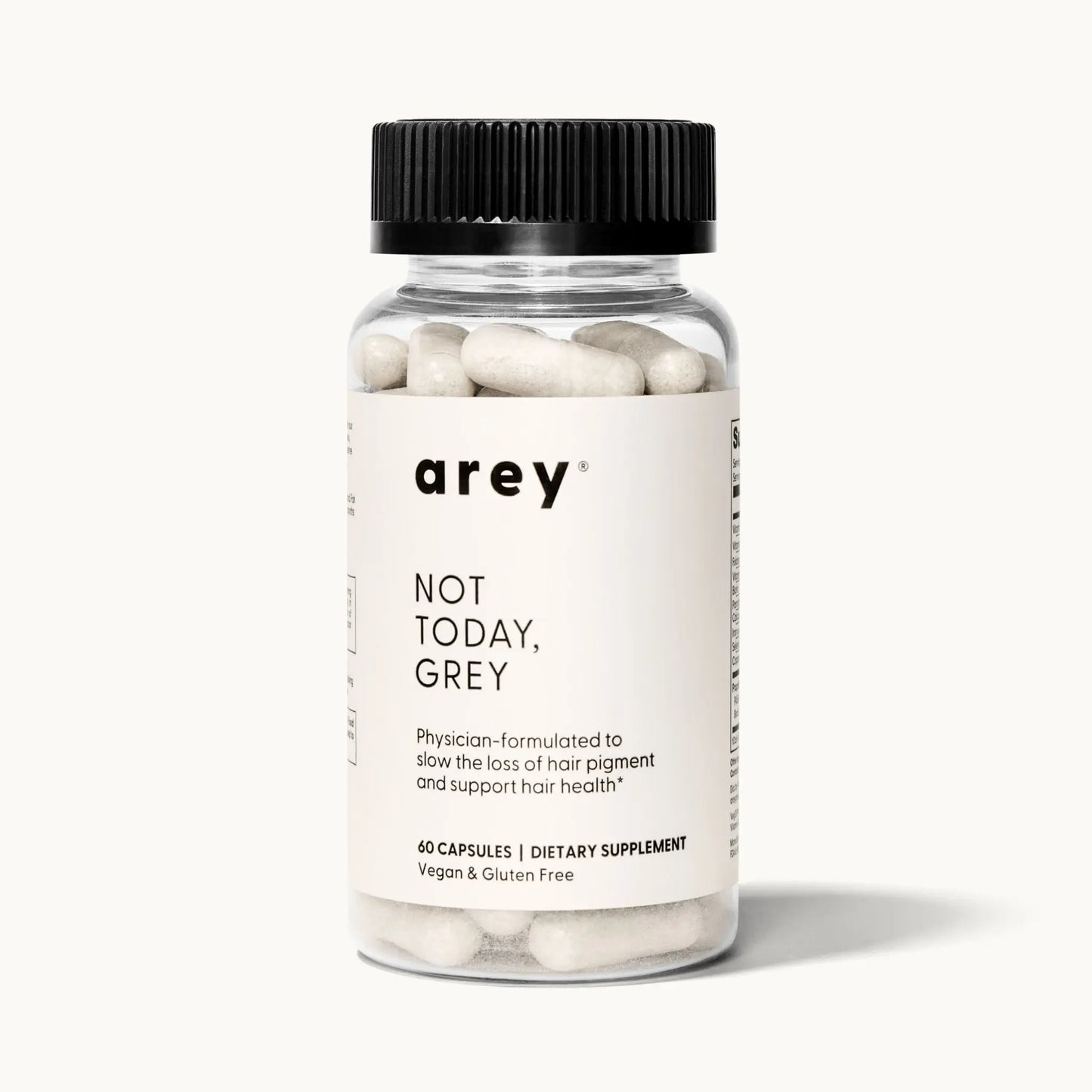 Arey Not Today Grey Daily Supplement with Vitamins Minerals & Antioxidants for Thicker Fuller Healthier Hair and Less Grey 60 Capsules Vegan Gluten Free Healthcare Edible