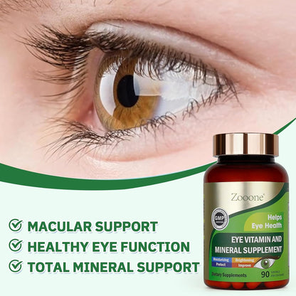 zooone zooone Lutein 90 Piece Eye Vitamins Supplement, Lutein and Zeaxanthin for Women and Men Against Macula and Dry Eye, Multivitamin for Vision and Eye Health with