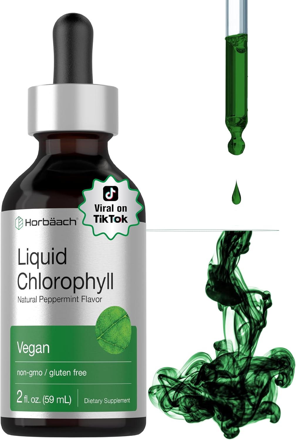 Horbäach Liquid Chlorophyll Drops | 2 fl oz | Natural Peppermint Flavor