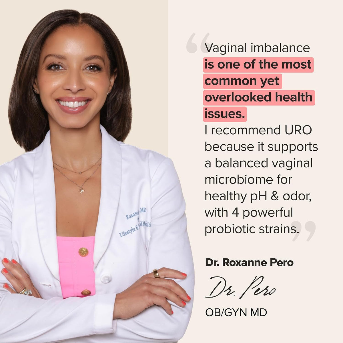 URO Vaginal Probiotics for Women, Healthy Odor & pH Balance, 1-Month Supply