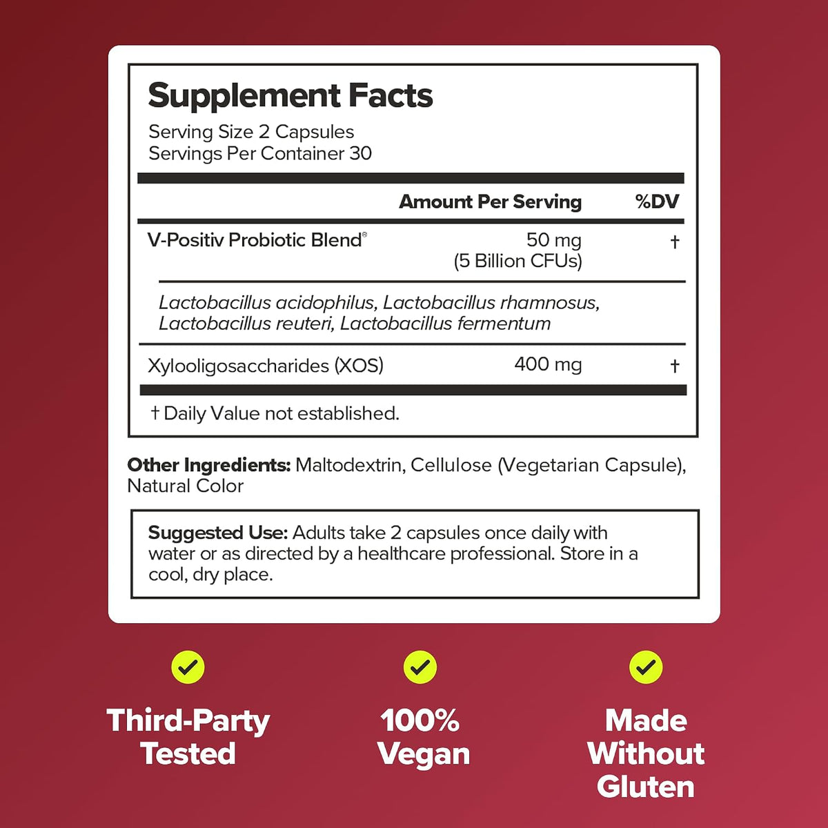 URO Vaginal Probiotics for Women, Healthy Odor & pH Balance, 1-Month Supply