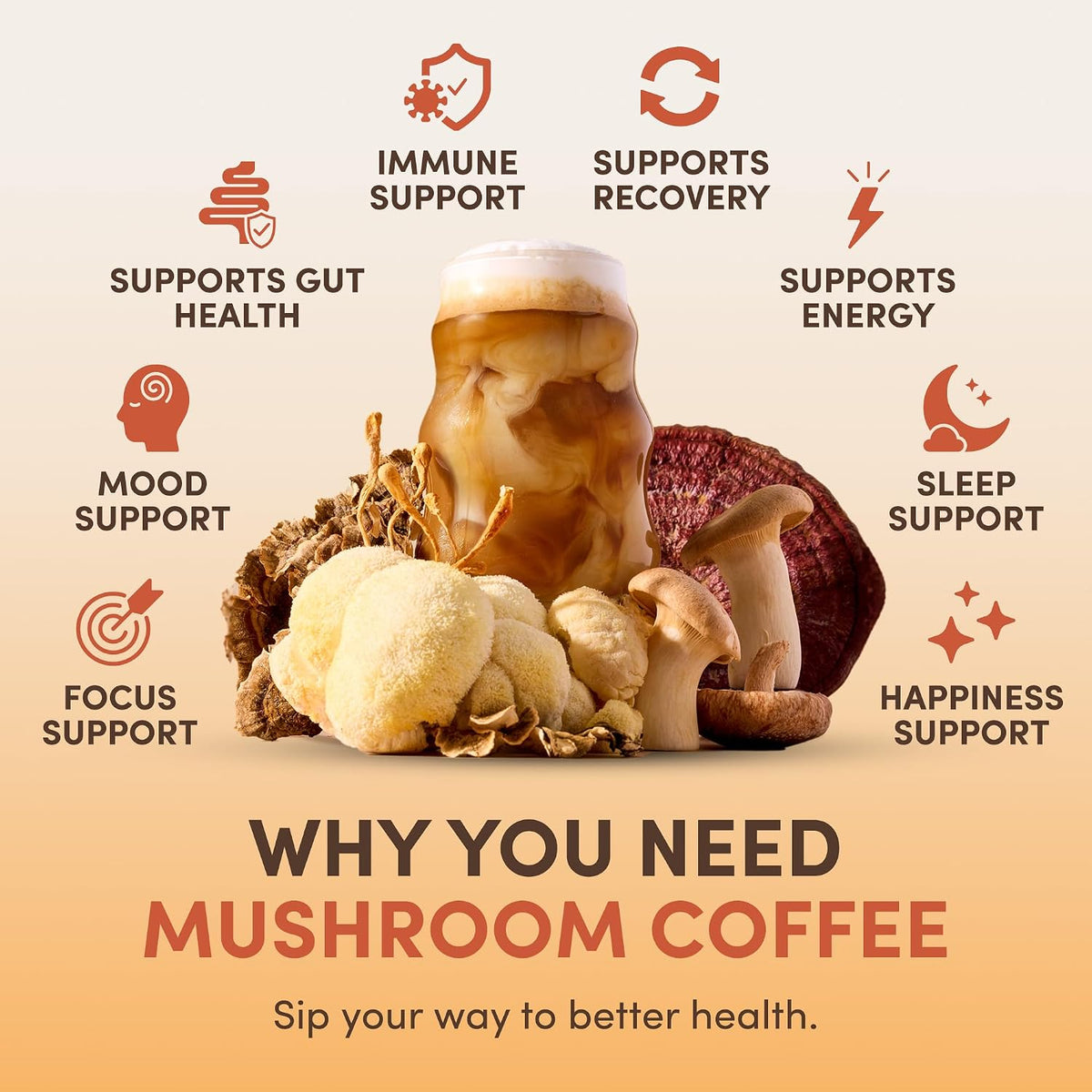 RYZE SUPERFOODS Mushroom Coffee, 30 servings