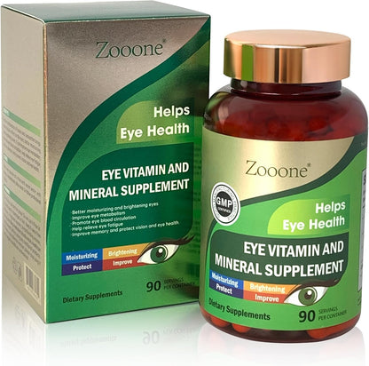 zooone zooone Lutein 90 Piece Eye Vitamins Supplement, Lutein and Zeaxanthin for Women and Men Against Macula and Dry Eye, Multivitamin for Vision and Eye Health with