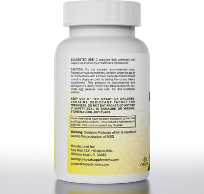 Pure Peak Candida Cleanse - Gut & Colon Support (60 Capsules) - for Men & Women - Natural Herbs for Intestinal Detox - Oregano Leaf, Wormwood, Black Walnut, Caprylic Acid