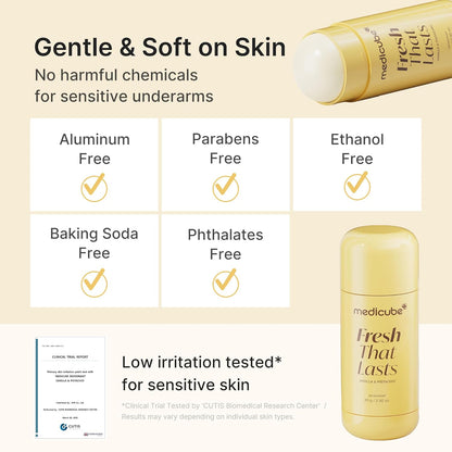 medicube Kojic Acid & Turmeric Aluminum-Free Deodorant | Vanilla & Pistachio Perfumed Stick, All-Day Odor Protection for Women & Men | Underarm Brightening Care | Korean Skincare, 2.92 oz.