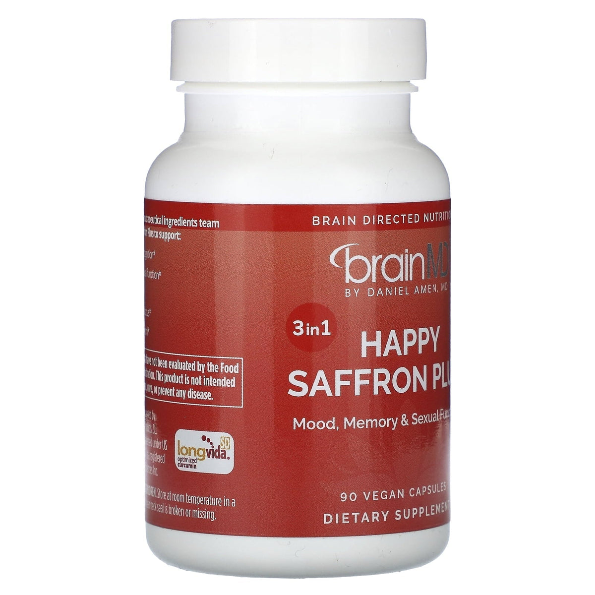 BrainMD Happy Saffron Plus, 90 Vegan Capsules
