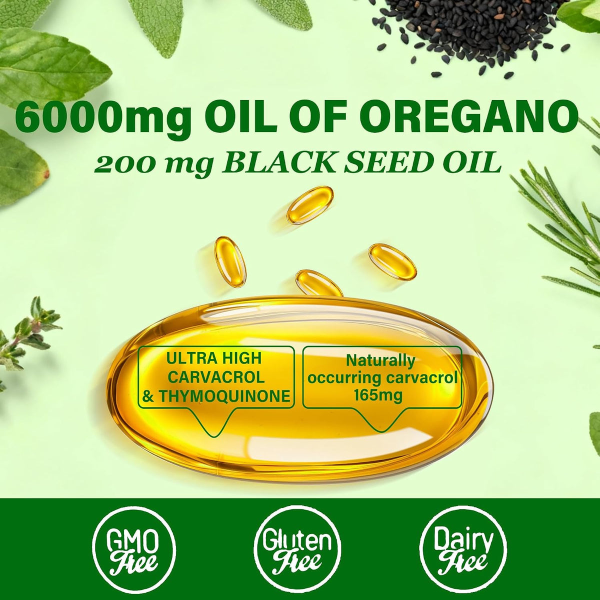 Oil of Oregano and Black Seed Oil Softgels 300