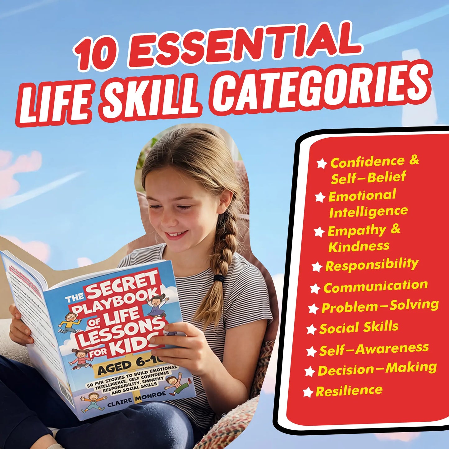 Claire Monroe The Secret Playbook of Life Lessons for Kids Ages 6-10 | 50 Fun Social & Emotional Learning Stories