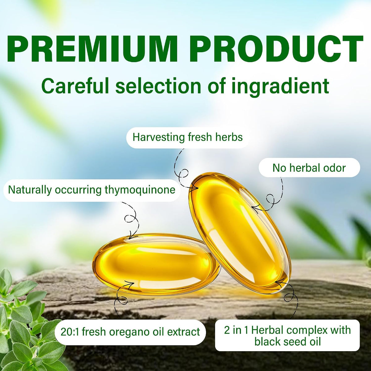 Oil of Oregano and Black Seed Oil Softgels 300