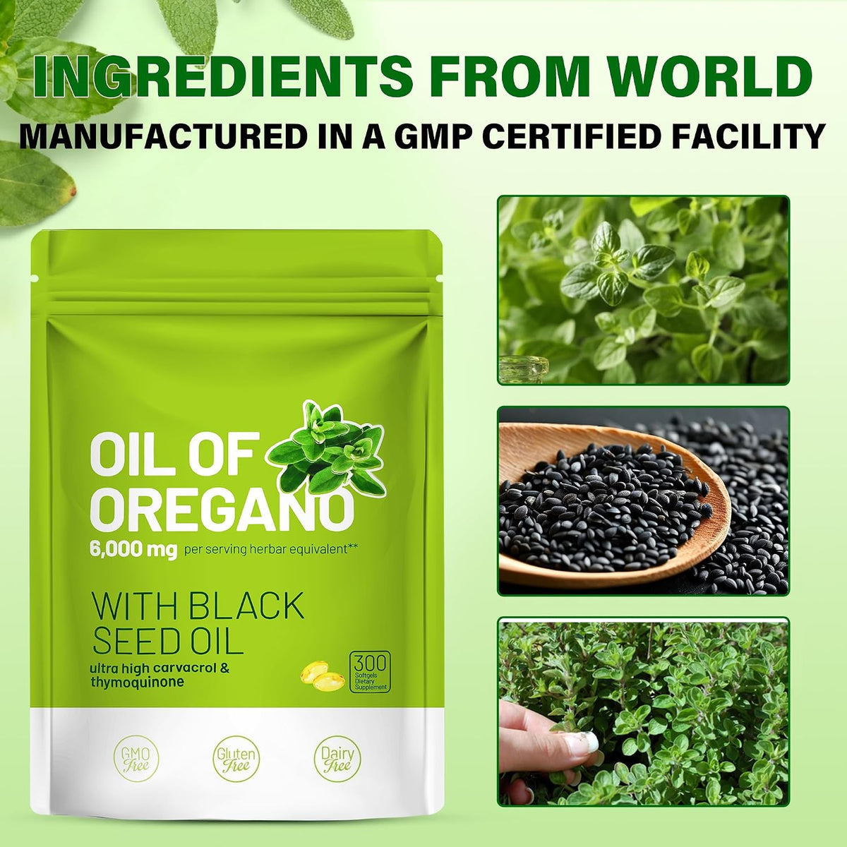 Oil of Oregano and Black Seed Oil Softgels 300