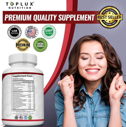 Blood Sugar Complex Supplement - Supports Healthy Blood Sugar Levels Already Within Normal Range All Natural with Cinnamon, Bitter Melon, Chromium, Mulberry, Alpha Lipoic Acid, Non-GMO, 60 Capsules
