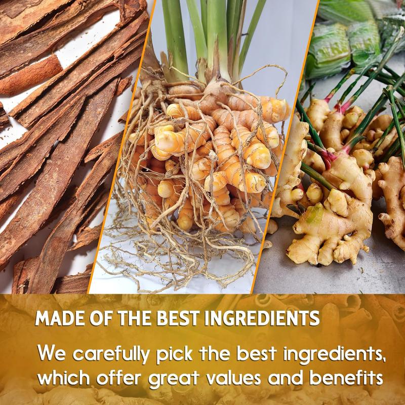 Turmeric Ginger Cinnamon Tea – 120 Bags | 100% Natural Herbal Blend for Wellness & Digestio.
