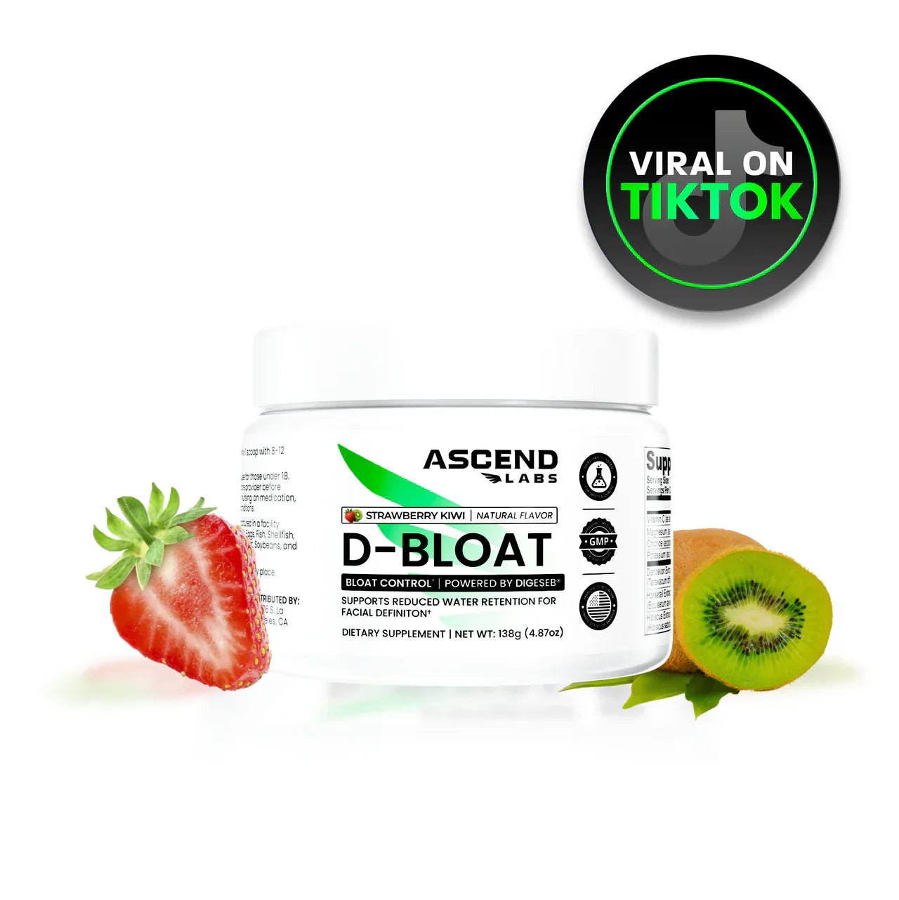 D-BLOAT Daily Debloat Powder - 30 Servings - Natural Bloating Relief & Water Retention Support - Dietary Supplement