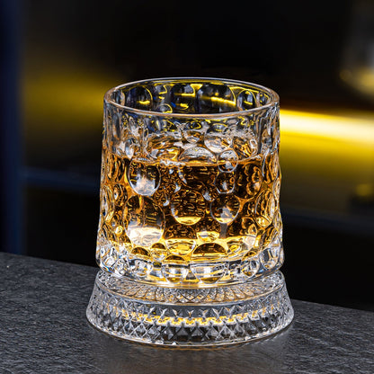 Luxury 360° Spinning Crystal Glass – Star-Cut Stress Relief Whiskey & Wine Glass, Elegant European Barware Gift，Rotating Glass Cup Spinning Glass Cup