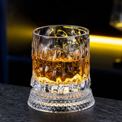 Luxury 360° Spinning Crystal Glass – Star-Cut Stress Relief Whiskey & Wine Glass, Elegant European Barware Gift，Rotating Glass Cup Spinning Glass Cup
