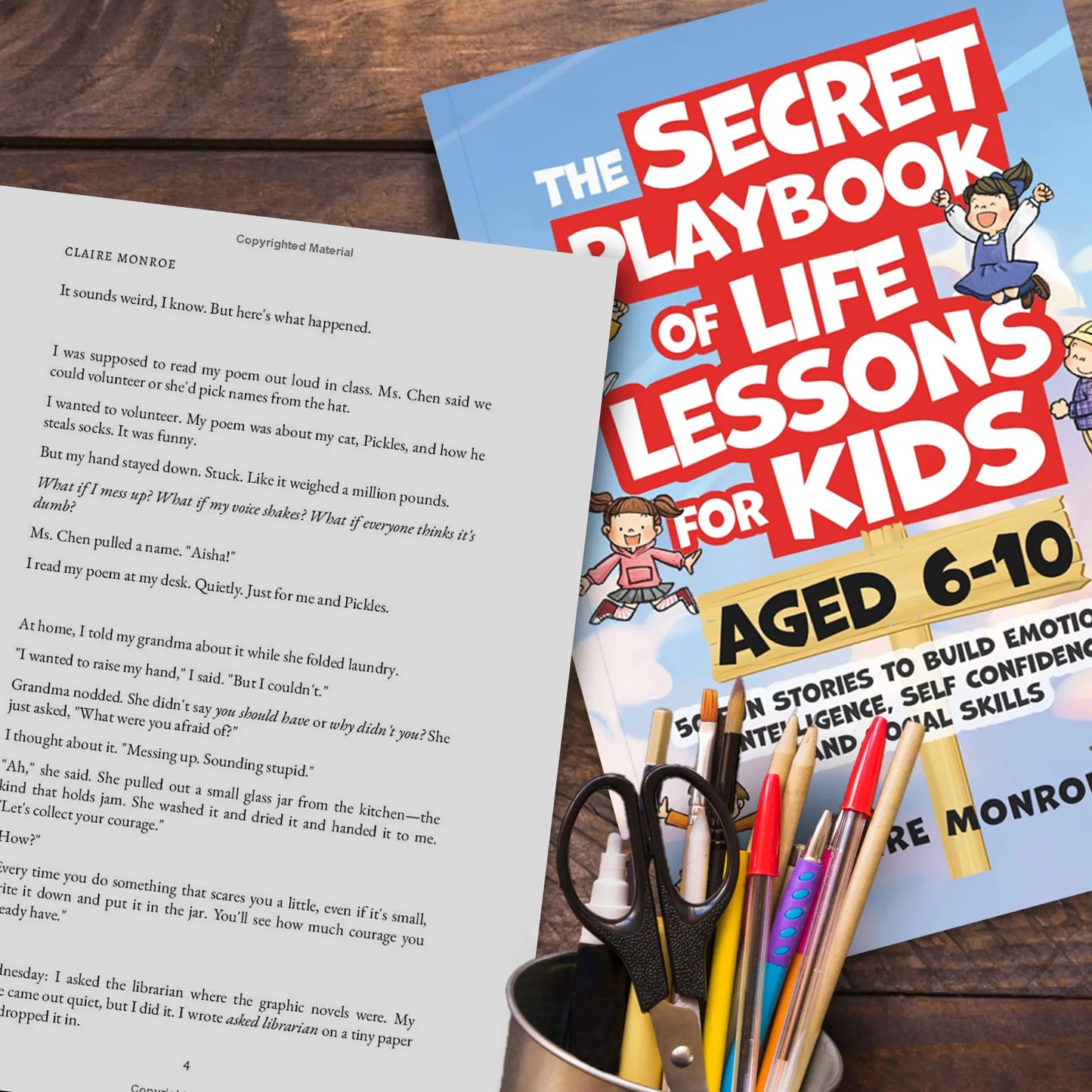 Claire Monroe The Secret Playbook of Life Lessons for Kids Ages 6-10 | 50 Fun Social & Emotional Learning Stories