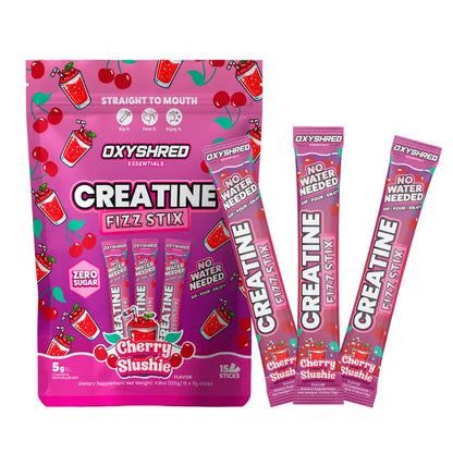 EHPlabs OxyShred Creatine Fizz Stix - Sugar-Free Single-Serve  Sherbet, 5g Creatine Monohydrate, No Water/Shaker/Mixing, Supports Athletic Strength, 15 Rip & Pour Sticks, 3 Flavors