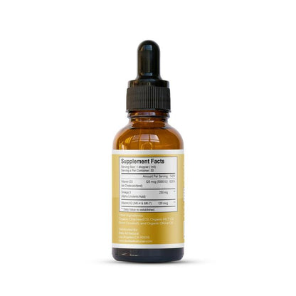 All Natural D3 K2 Drops Organic Omega 3 MCT Oil 50ml Supplement for Daily Health Needs