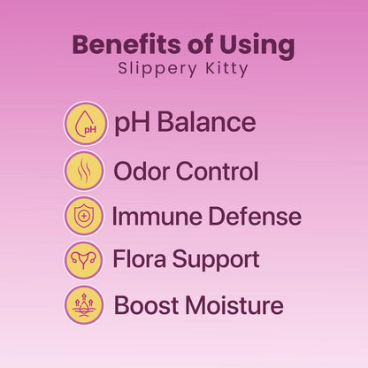 Slippery Kitty Feminine Probiotic + Moisture Gummies - All in One Solution with Slippery Elm 60 Count Pineapple Flavor