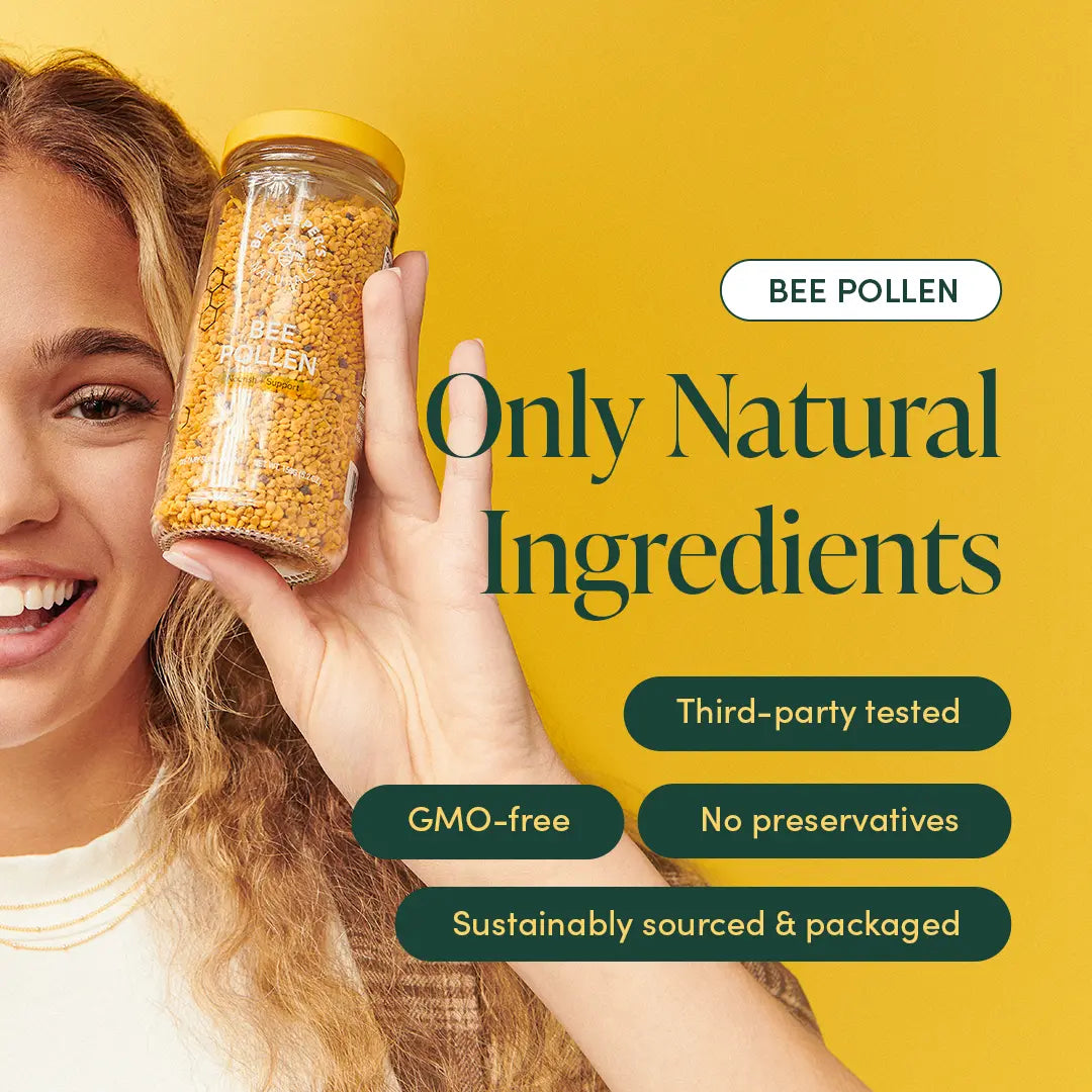 Bee Pollen - 100% Raw Granules for Energy, Immunity & Whole Body Wellness - Superfood Packed with Vitamin B, Minerals & Protein