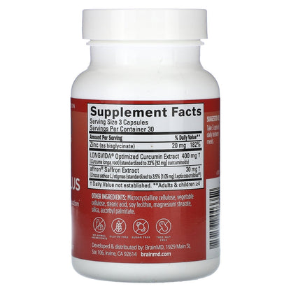 BrainMD Happy Saffron Plus, 90 Vegan Capsules