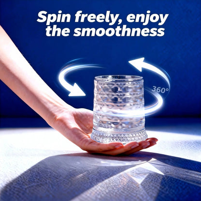 Luxury 360° Spinning Crystal Glass – Star-Cut Stress Relief Whiskey & Wine Glass, Elegant European Barware Gift，Rotating Glass Cup Spinning Glass Cup