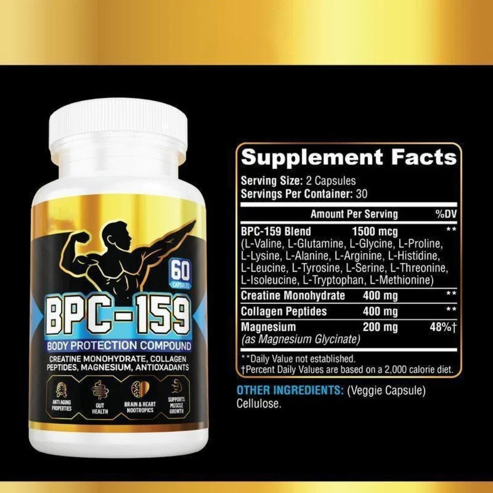 LUXRY Peptide Capsules with Creatine, Collagen & Magnesium, Gluten Free, 60ct